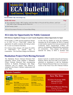 Save The Date ECA Asks for Opportunity for Public Comment