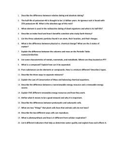 1. Describe the difference between relative dating and absolute