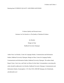 Evidence Quality and Persuasiveness