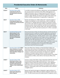 Presidential EO-memo - Capitol Hill Consulting Group
