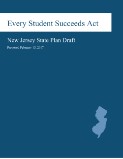 Every Student Succeeds Act New Jersey State Plan Draft