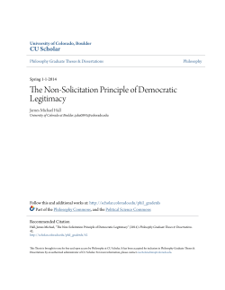 The Non-Solicitation Principle of Democratic Legitimacy