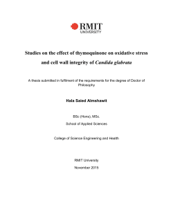 Studies on the effect of thymoquinone on oxidative stress and cell