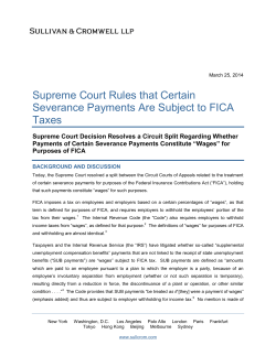 Supreme Court Rules that Certain Severance Payments Are Subject