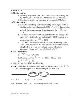 Lesson 1.2.2 1-52. See below: a. Multiply 7 by 215 to