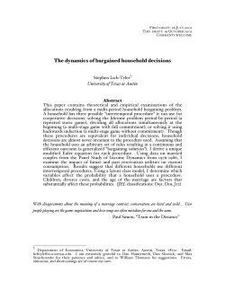 The dynamics of bargained household decisions