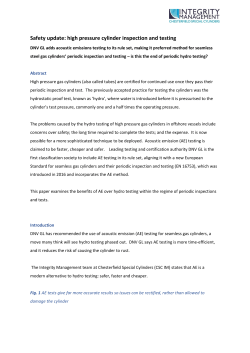 Safety update: high pressure cylinder inspection and testing