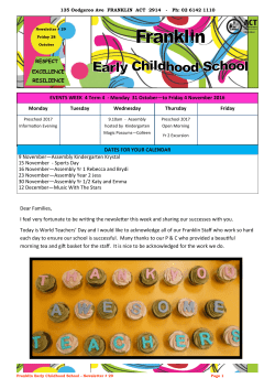 Newsletter 29 ( 4.8 MB) - Franklin Early Childhood School