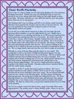 Adoption Letter - Covenant Care Adoptions