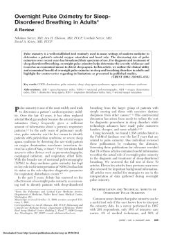 Overnight Pulse Oximetry for Sleep - Home