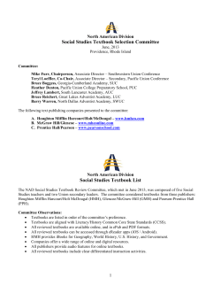 Social Studies Textbook Selection Committee Social Studies