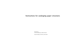 Instructions for cataloging paper structures