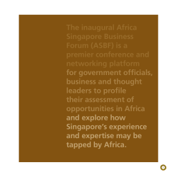 The inaugural Africa Singapore Business Forum (ASBF) is a premier
