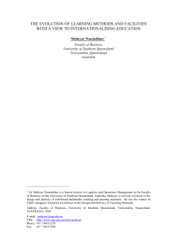 the evolution of learning methods and facilities with a view to