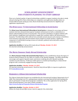 scholarship announcement for students planning to study abroad