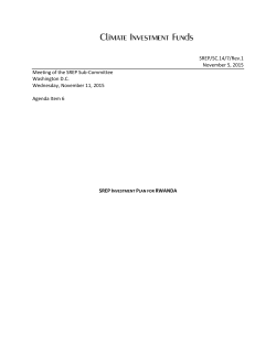 SREP Investment Plan for Rwanda