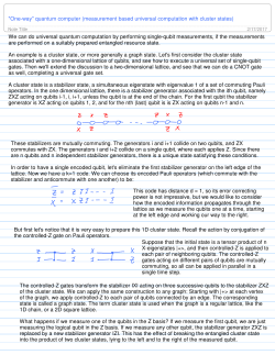Notes on cluster states - Caltech Particle Theory