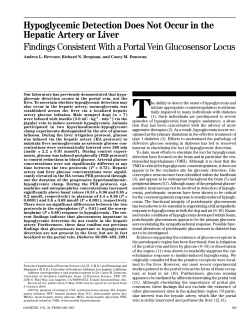 Hypoglycemic Detection Does Not Occur in the Hepatic