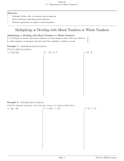 Multiplying or Dividing with Mixed Numbers or