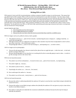 POV.CAP.Additional Document Ideas
