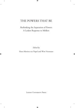 the powers that be - Leiden University Press