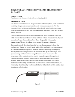 boyle`s law: pressure-volume relationship in gases