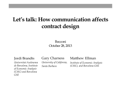 Let`s talk: How communication affects contract design