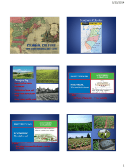 Southern Colonies Geography