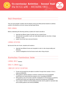 This unit can be taught in tandem with the delivery of the Let`s Ride