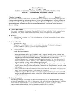 Personal Health - University of Victoria