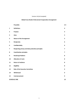 Global Cross Border Enforcement Cooperation Arrangement