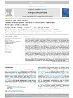 Absence of microclimate selectivity in