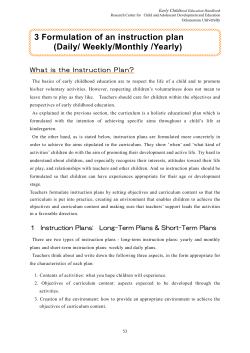 3 Formulation of an instruction plan (Daily/ Weekly/Monthly /Yearly)