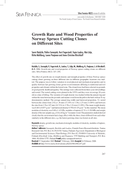 Growth rate and wood properties of Norway spruce cutting clones on