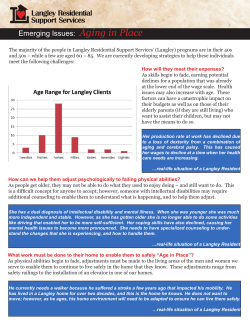 Aging in Place - Langley Residential Support Services