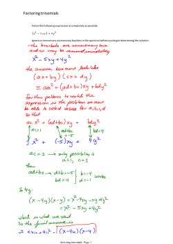 Factoring trinomials