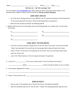 My Plate Scavenger Hunt