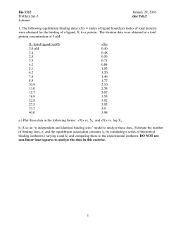 1 Bio 5312 January 29, 2016 Problem Set