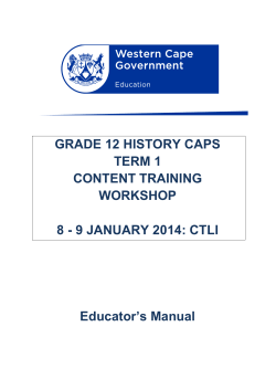 grade 12 history caps term 1 content training workshop