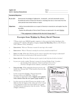 Excerpts from Walden by Henry David Thoreau