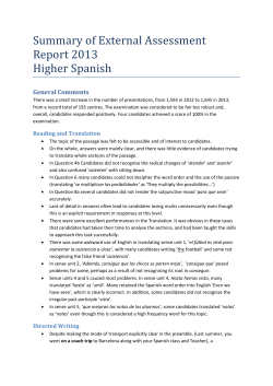 Higher Spanish exam report