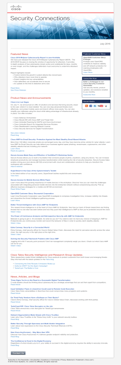 Security Connections Newsletter July 2016