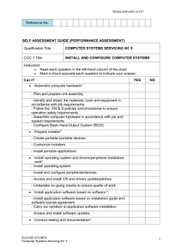 SELF ASSESSMENT GUIDE