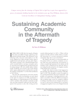 Sustaining Academic Community in the Aftermath of Tragedy