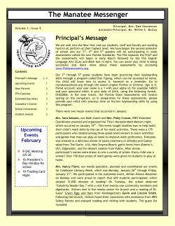 The Manatee Messenger - Volusia County Schools