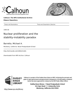 Nuclear proliferation and the stability-instability
