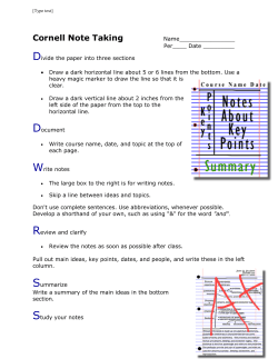 Example of Cornell Note Taking Method