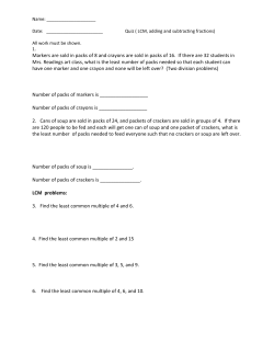 Markers are sold in packs of 8 and crayons are