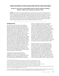 Three Centuries of Appalachian Fire History from Tree Rings