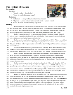 The History of Hockey - Marshall Adult Education